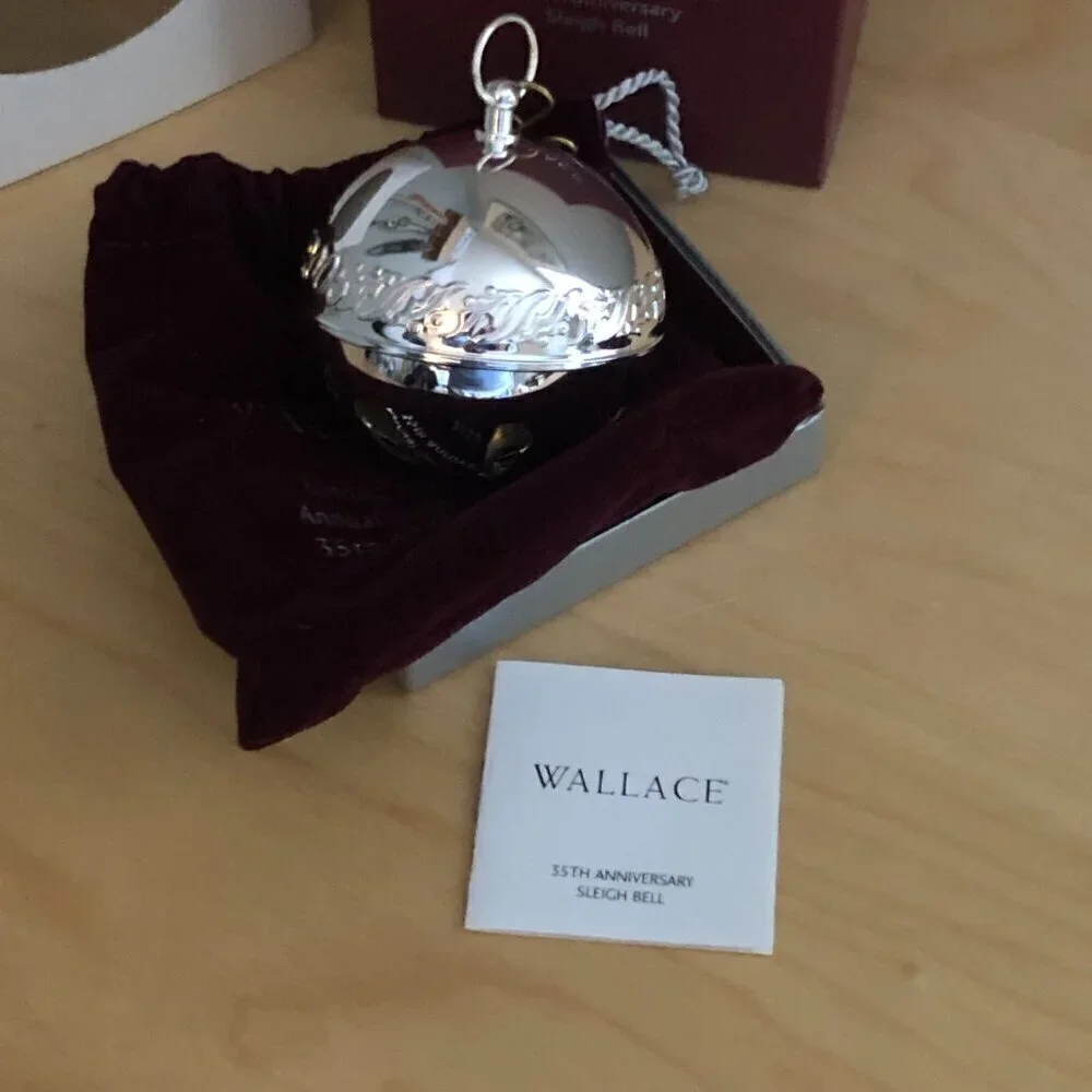 Vintage 2005 Wallace Silversmiths Silver Sleigh Bell - 35th Anniversary Edition